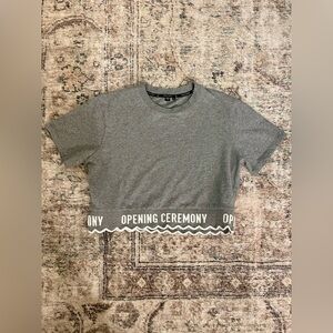 Opening Ceremony Grey Scalloped Cropped T Shirt